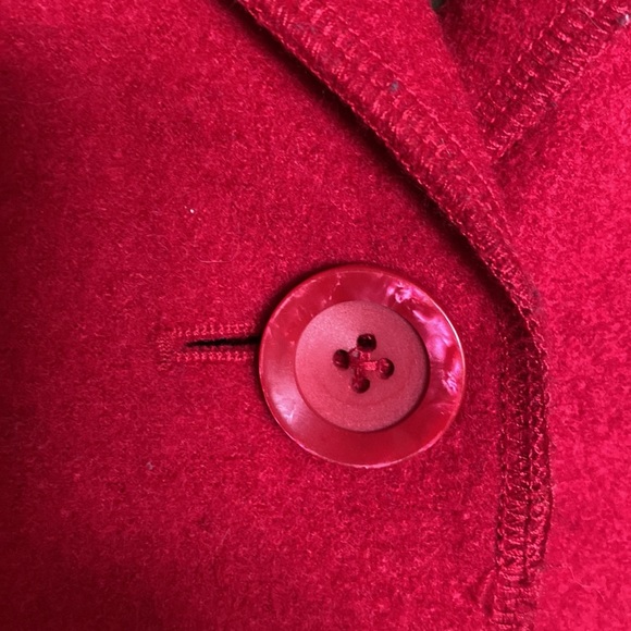 Vtg Erfo red vest, button down, pockets, blend polyester/wool Size L - Picture 8 of 17